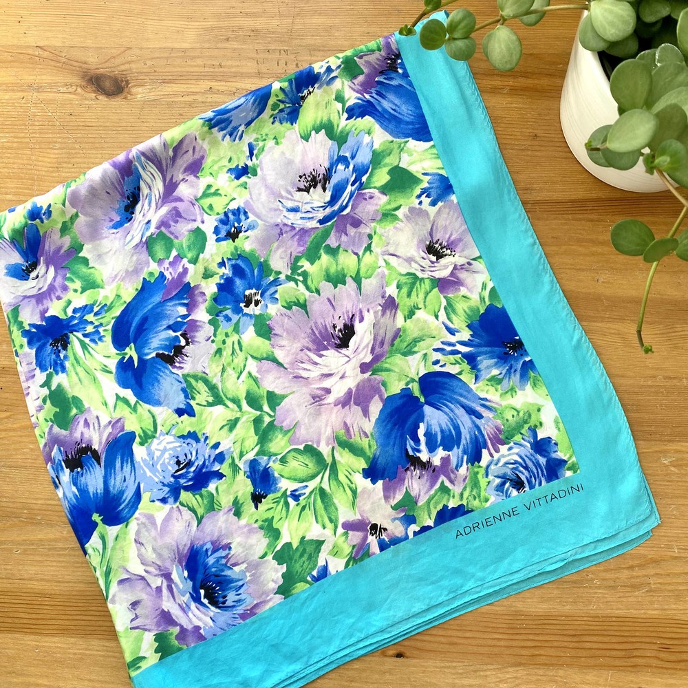 Adrienne Vittadini Blue and Purple Floral headscarf